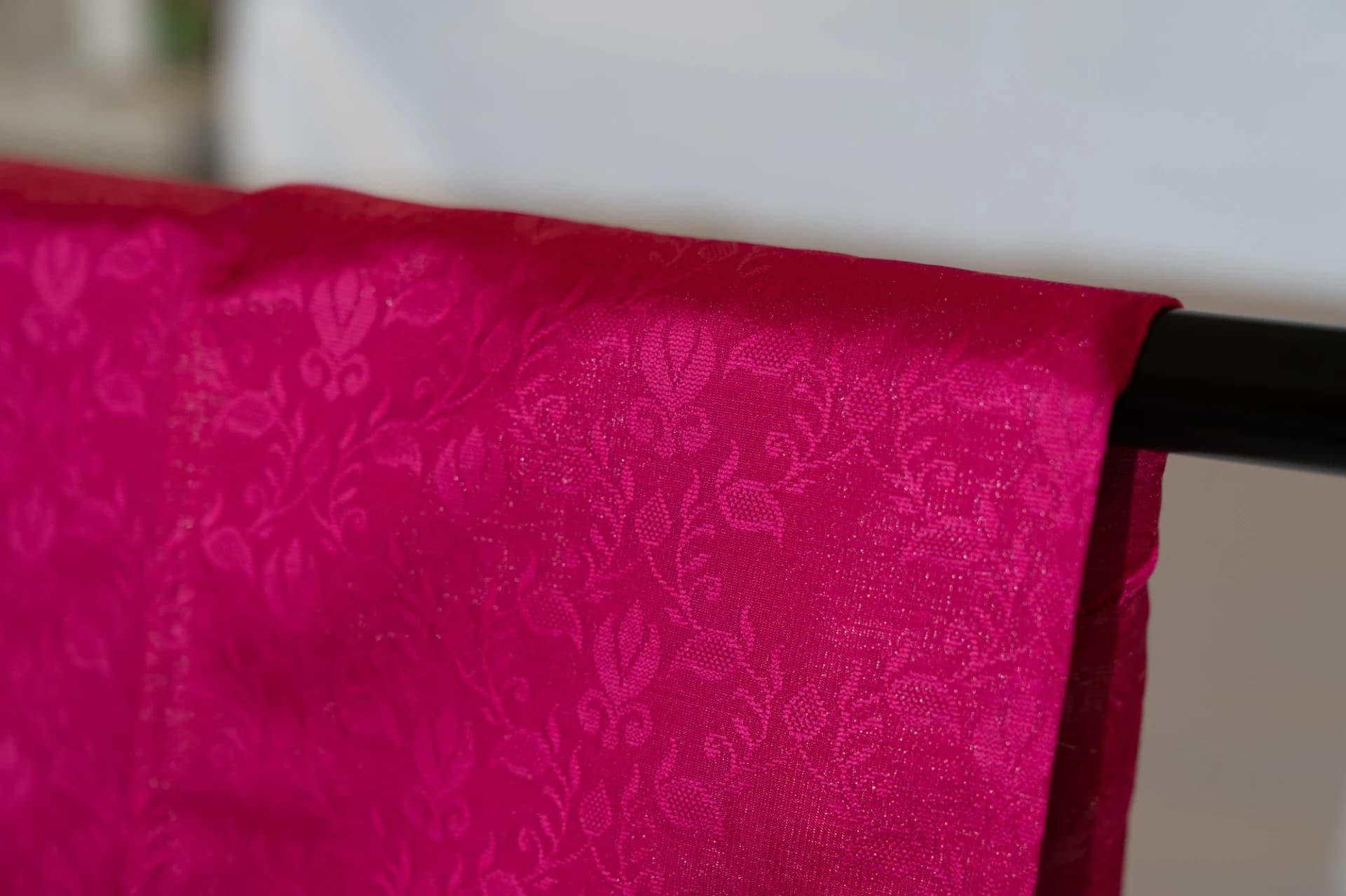 Pastel Green Saree with Contrast Pink Pallu & Blouse Piece