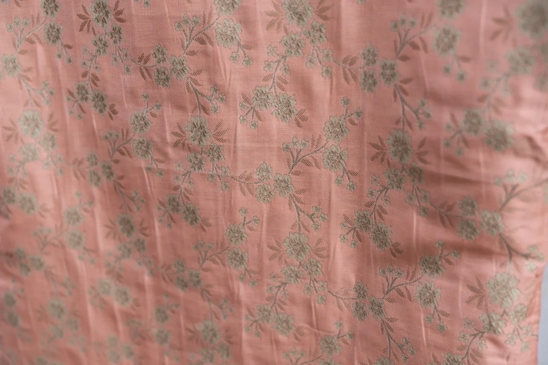 Pink Nehru Jacket (Vest) with Floral Embroidery & Pocket Details