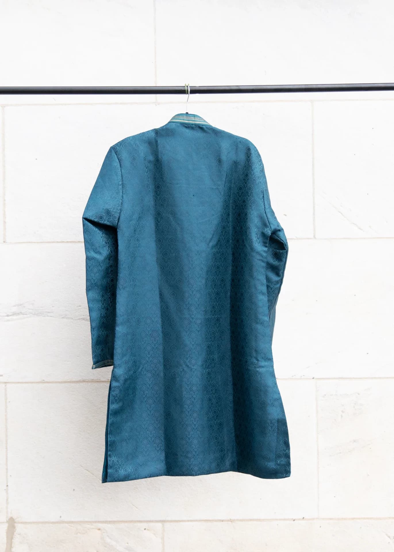 Royal Blue Indo-Western Brocade Jacket Set