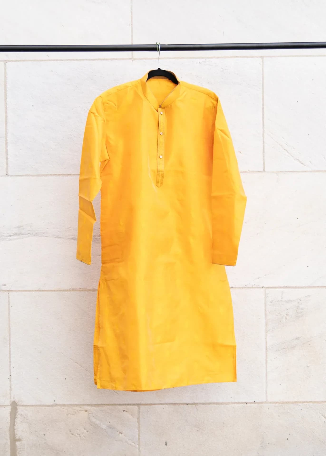 Mustard Yellow Kurta Set with Gold Details