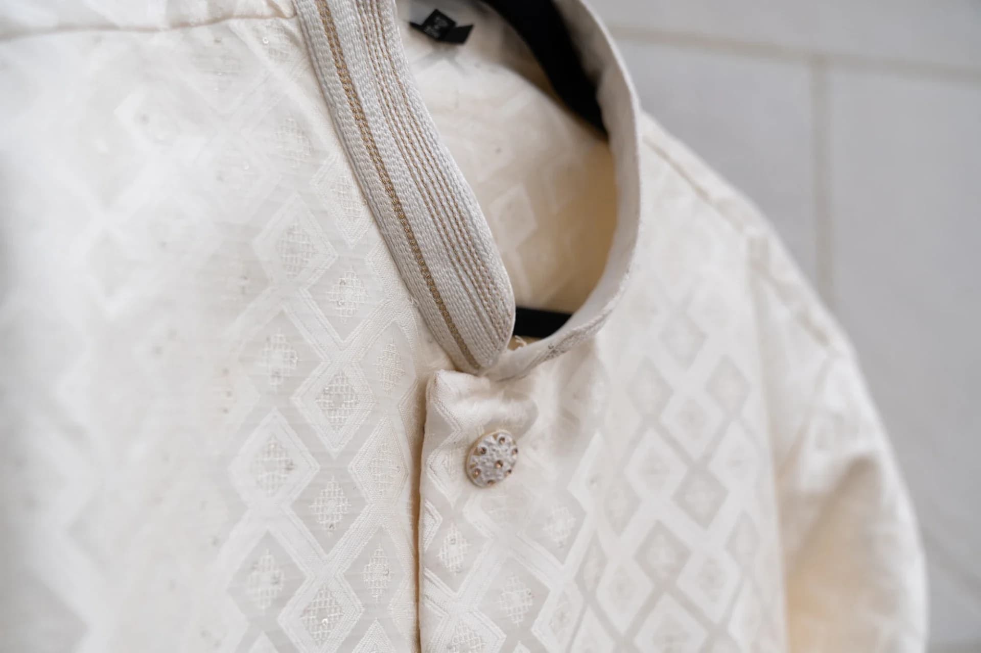 Cream Indo-Western Brocade Jacket Set