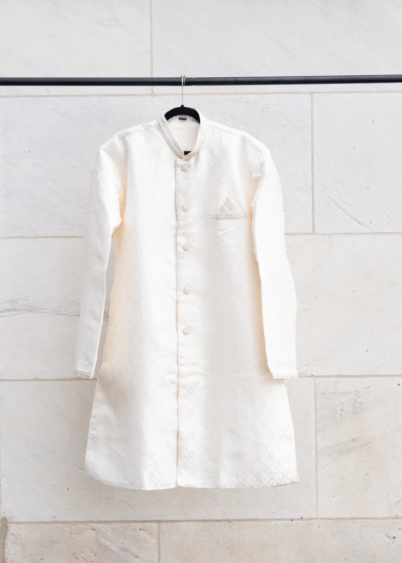 Cream Indo-Western Brocade Jacket Set