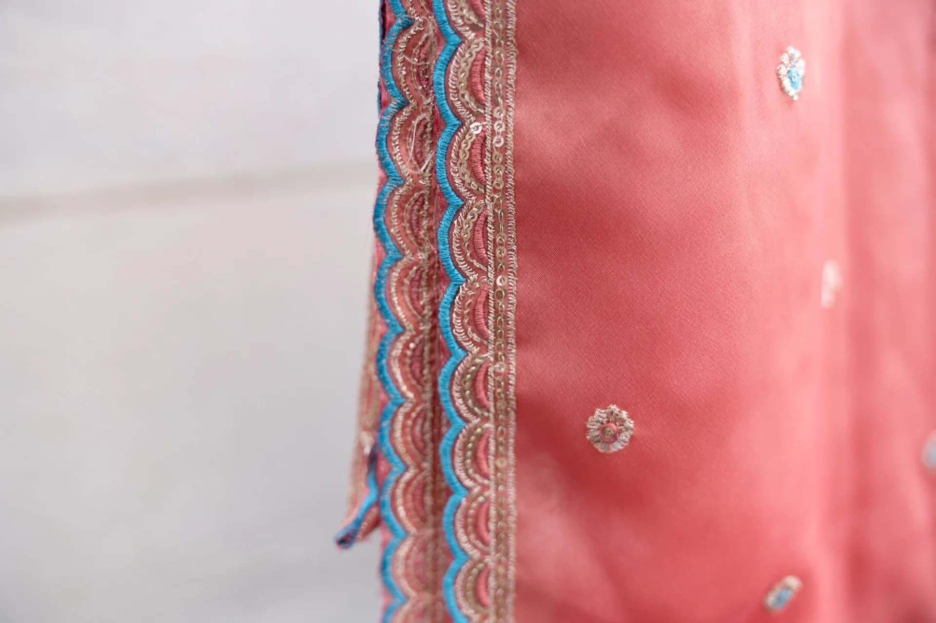 Cyan Salwar Set with Silver Thread Embroidery