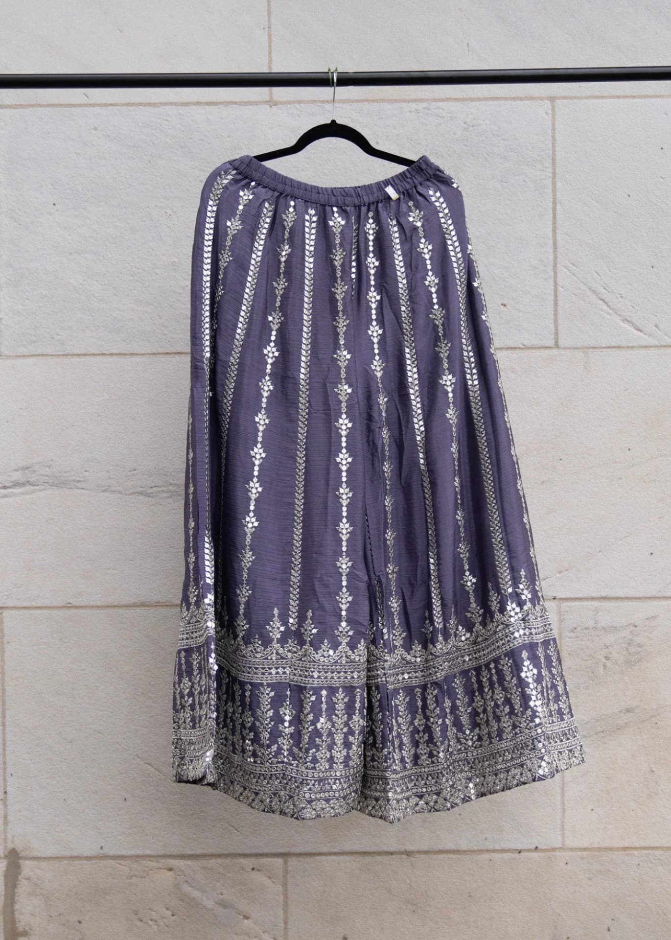 Lilac Sharara Set with Silver Sequin Embroidery
