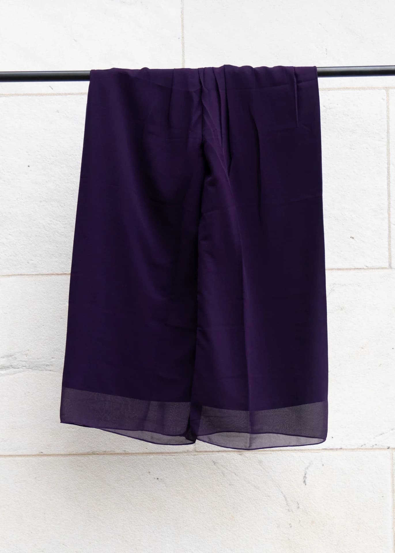 Eggplant Purple Anarkali Set with Silver Thread Embroidery