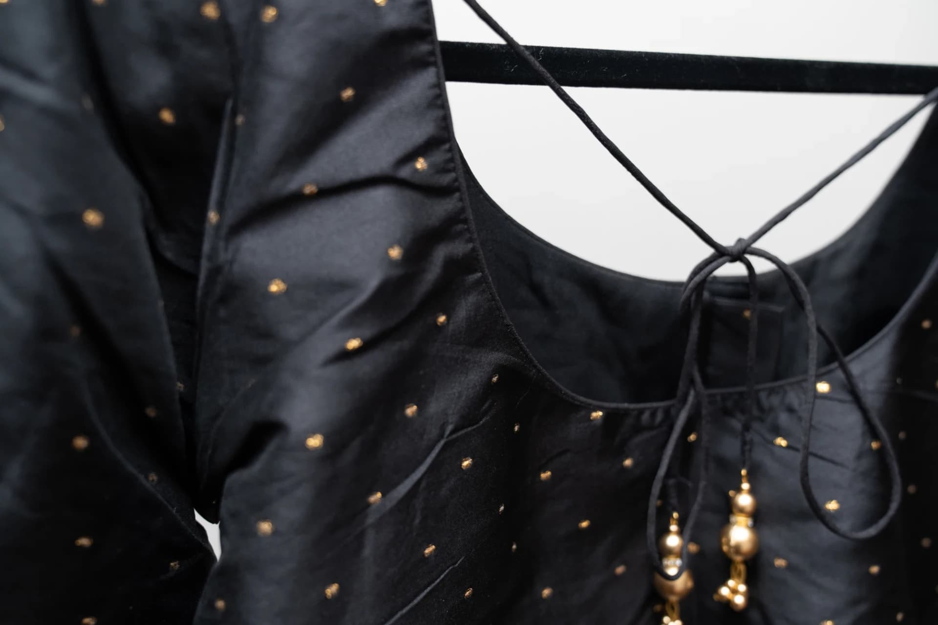 Black Blouse with Gold Details