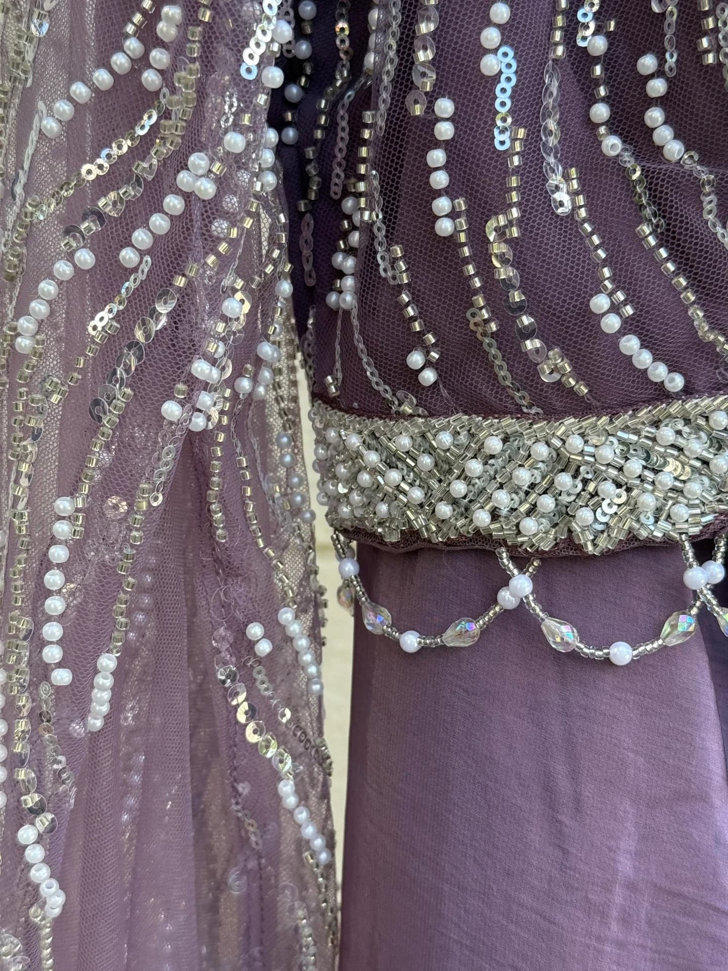 Amethyst Draped Skirt & Bell-Sleeve Set