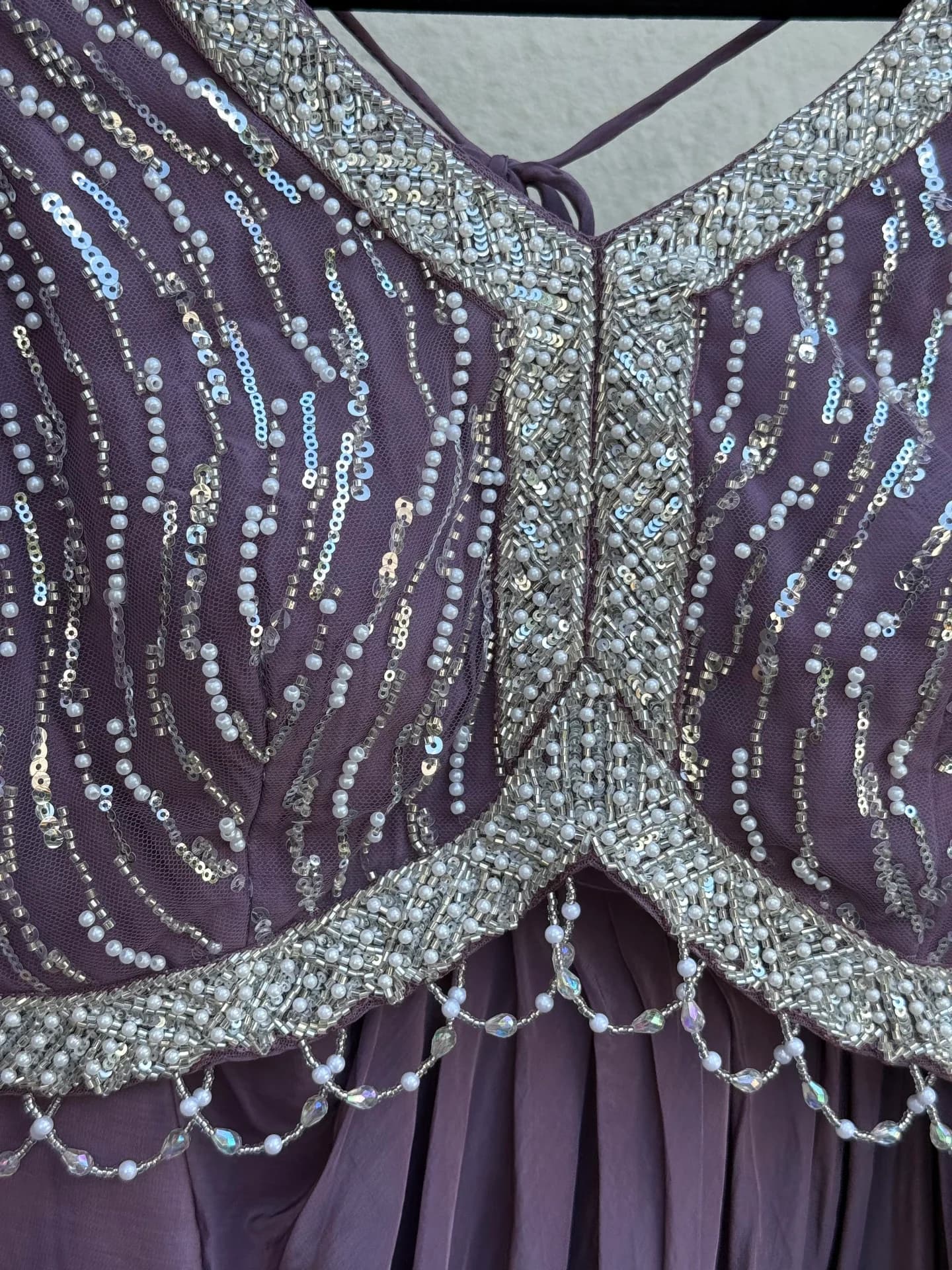 Amethyst Draped Skirt & Bell-Sleeve Set