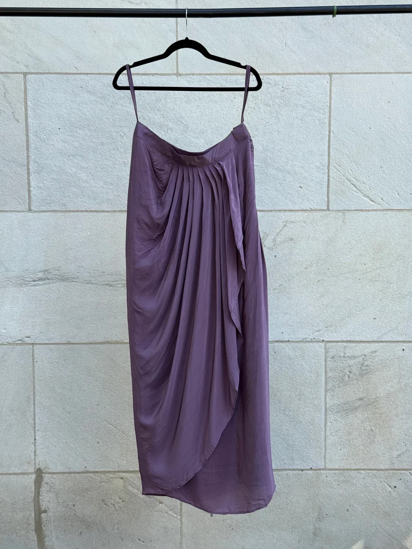 Amethyst Draped Skirt & Bell-Sleeve Set