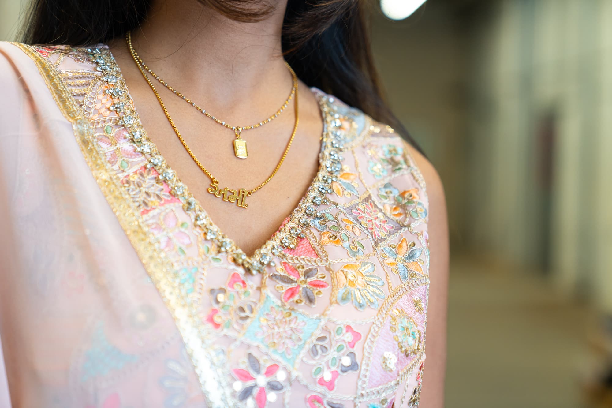 Pink Georgette Kurta Set with Floral Embroidery