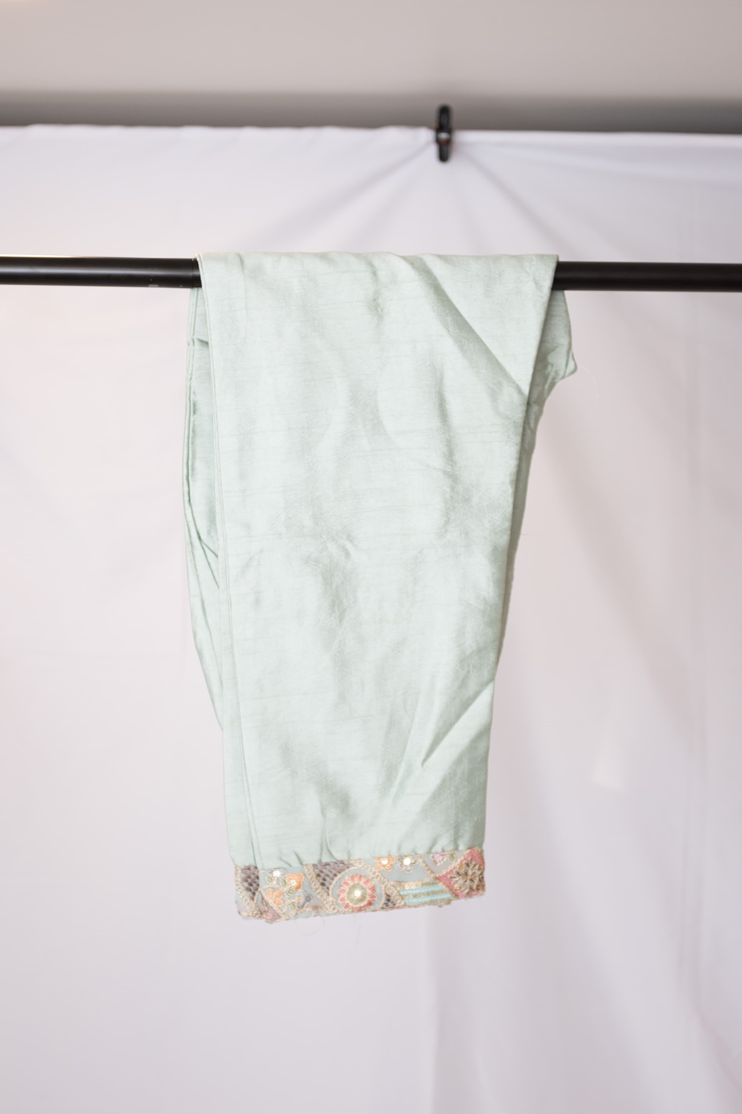 Baby Blue Georgette Kurta Set with Floral Embroidery