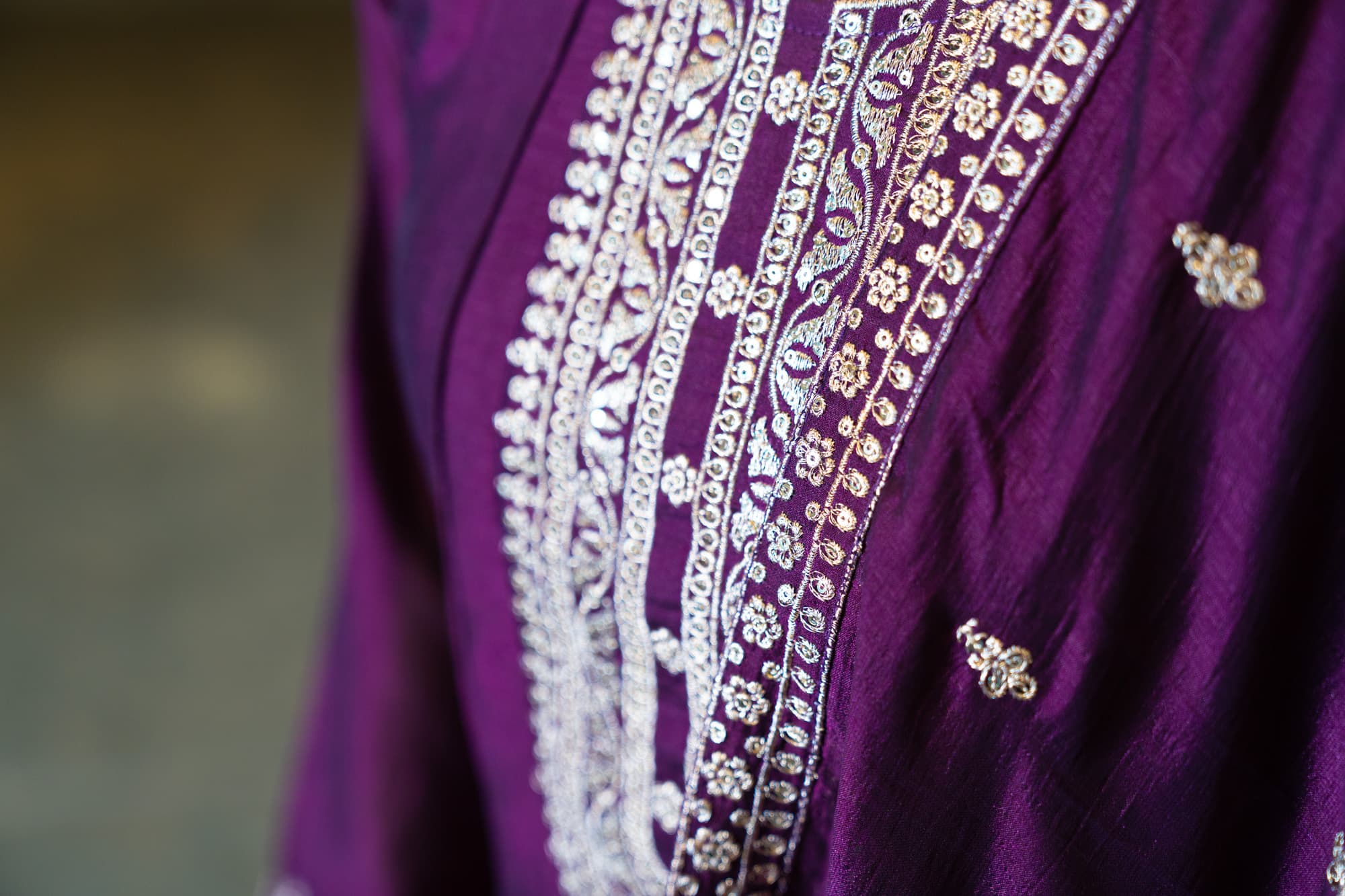Eggplant Purple Anarkali with Silver Embroidery