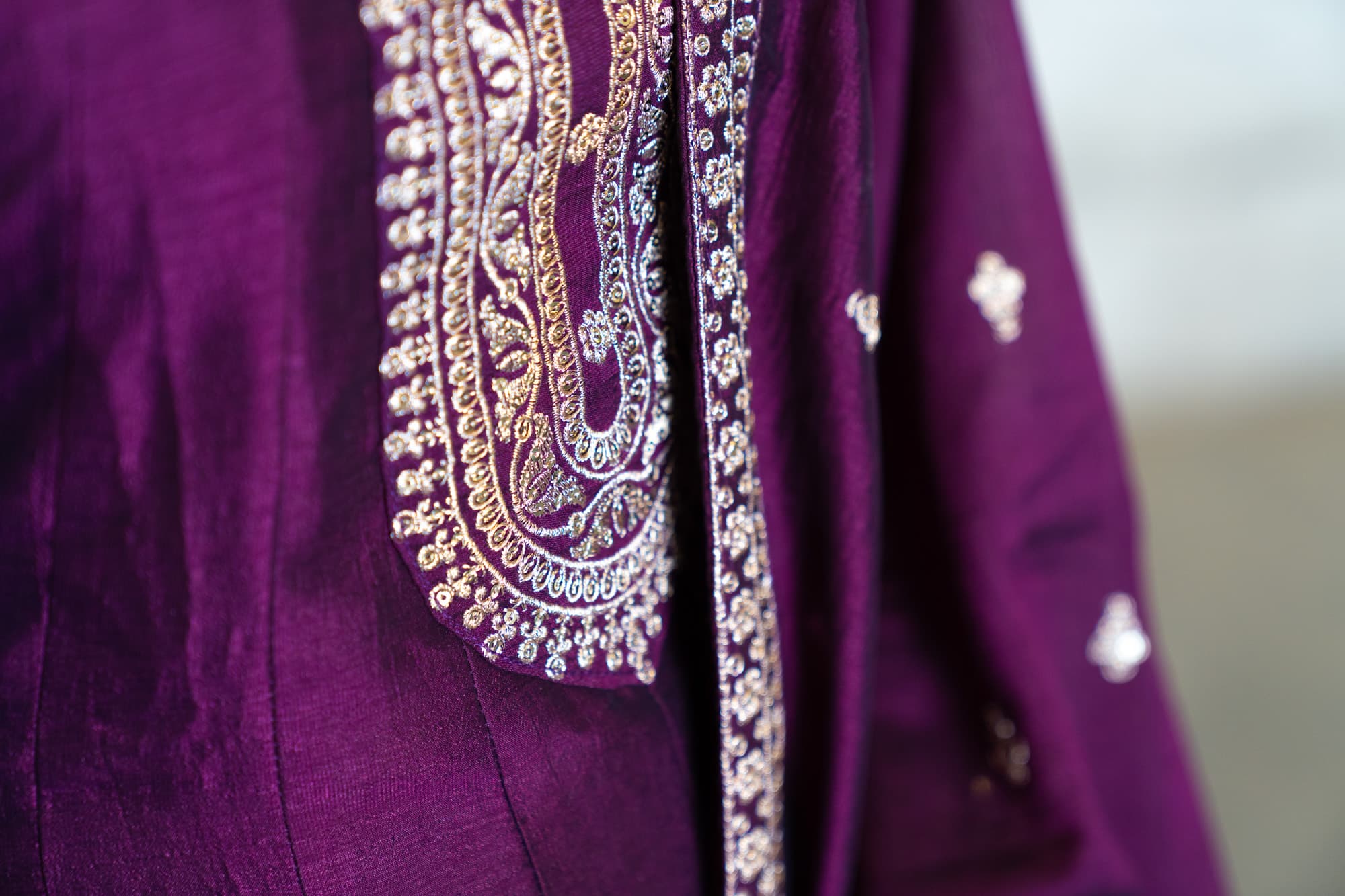 Eggplant Purple Anarkali with Silver Embroidery