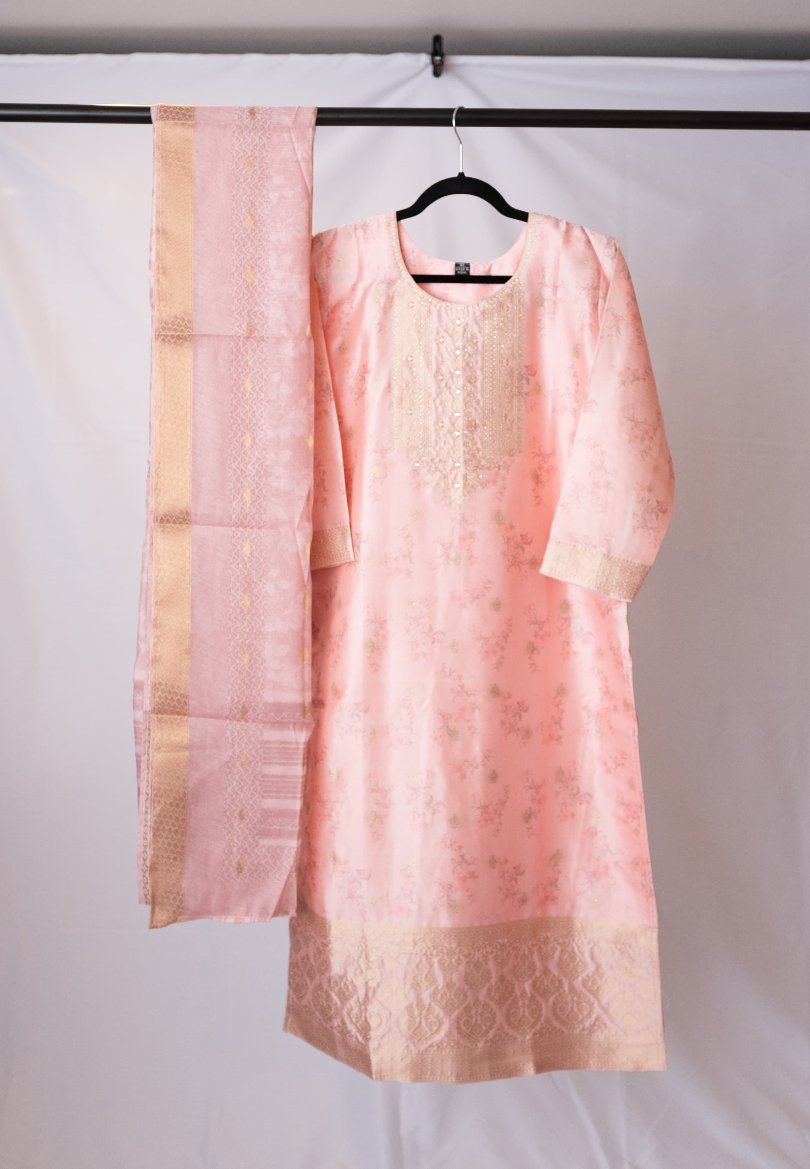 Baby Pink Chanderi Salwar Set