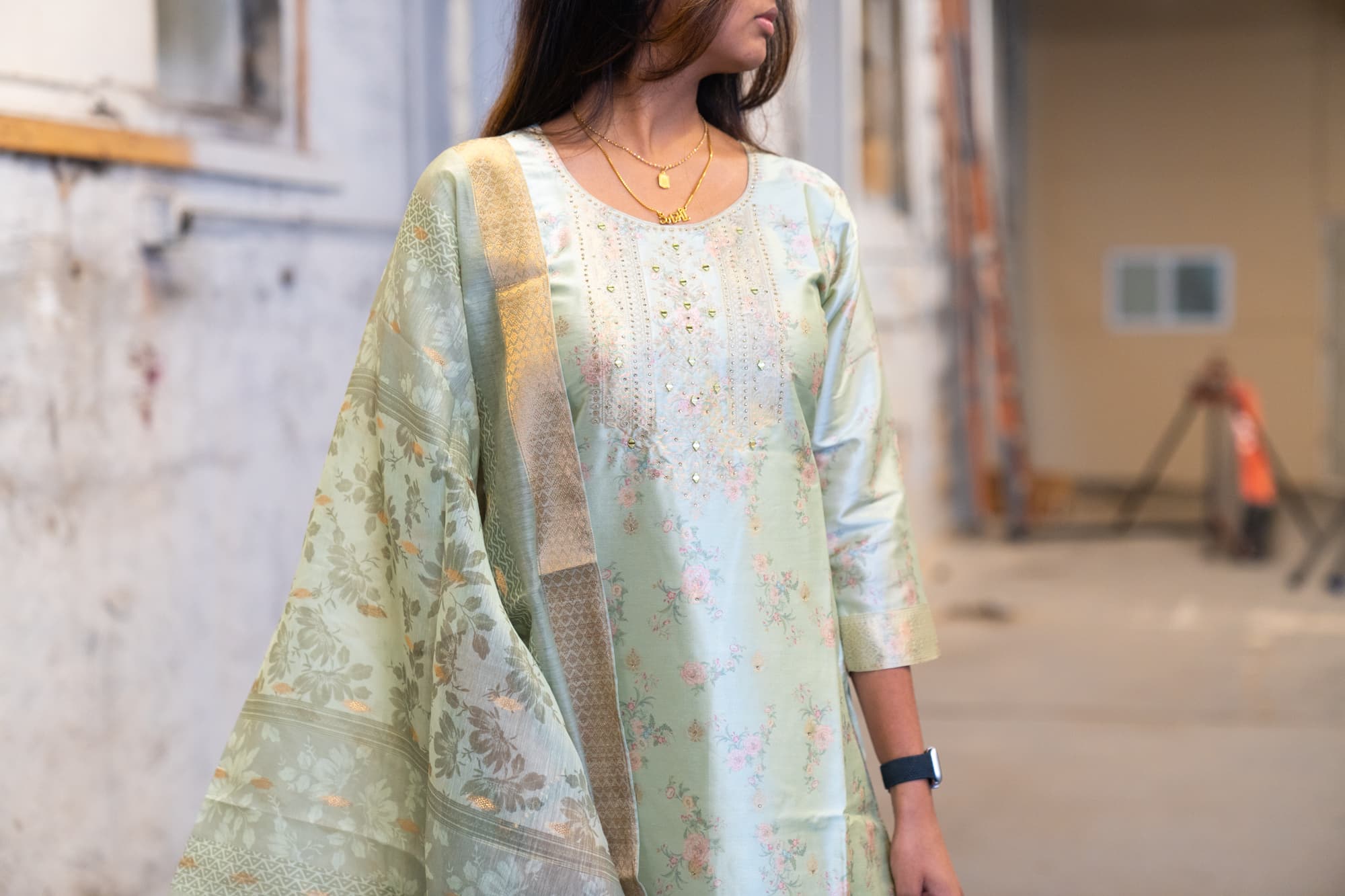 Mint Green Chanderi Salwar Set
