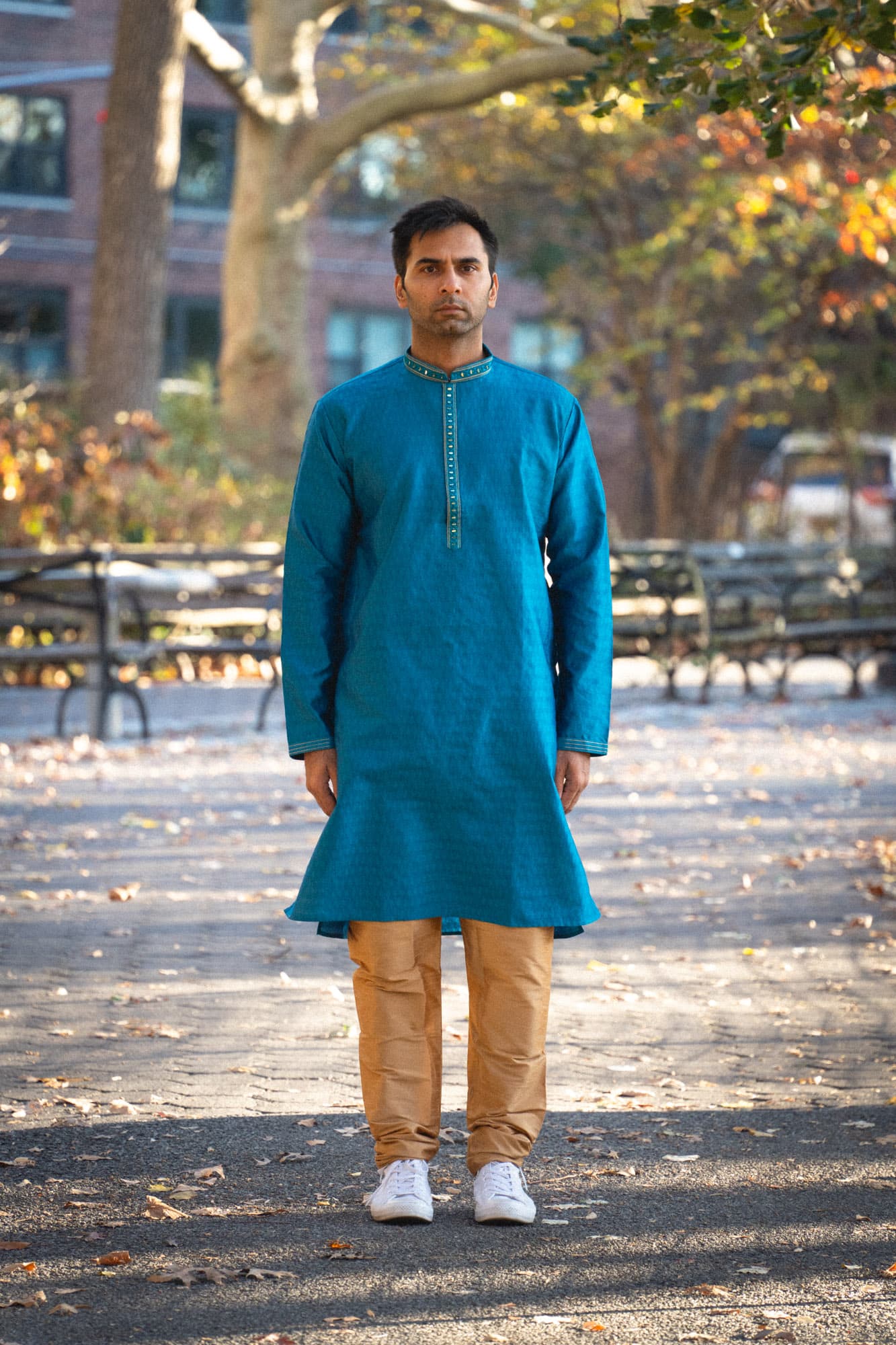 Vibrant Blue Kurta with Mirror Work