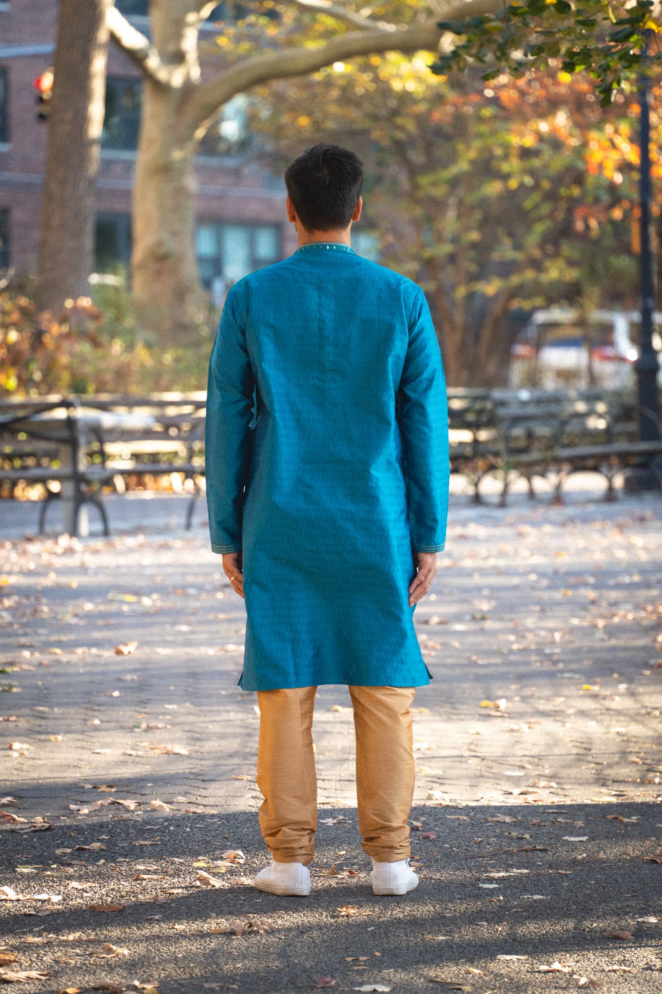 Vibrant Blue Kurta with Mirror Work