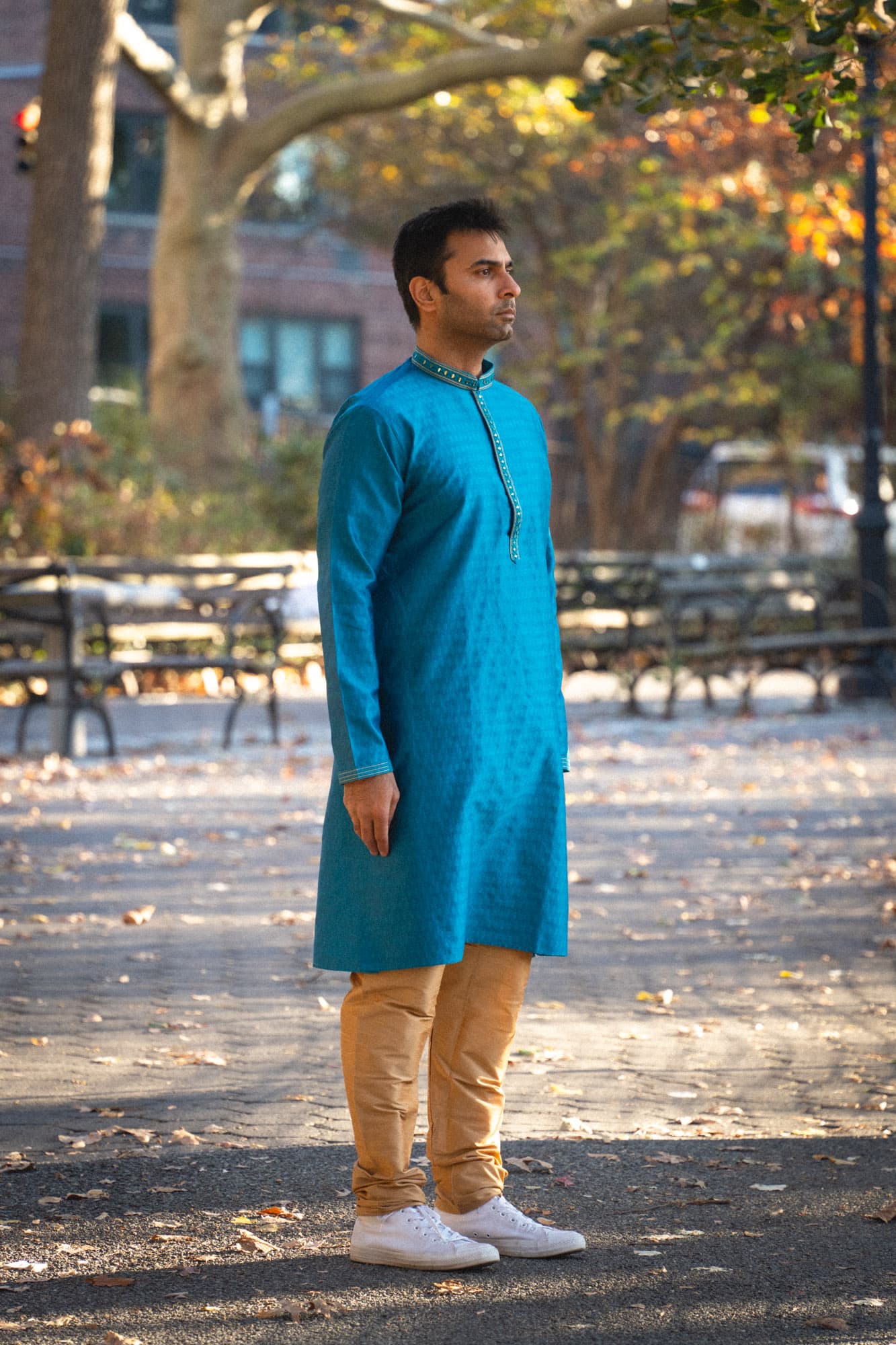 Vibrant Blue Kurta with Mirror Work