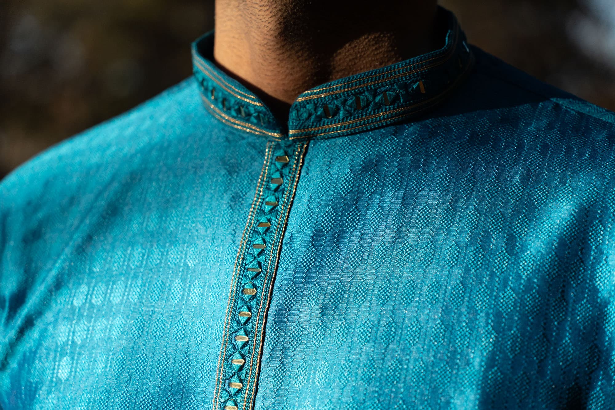 Vibrant Blue Kurta with Mirror Work