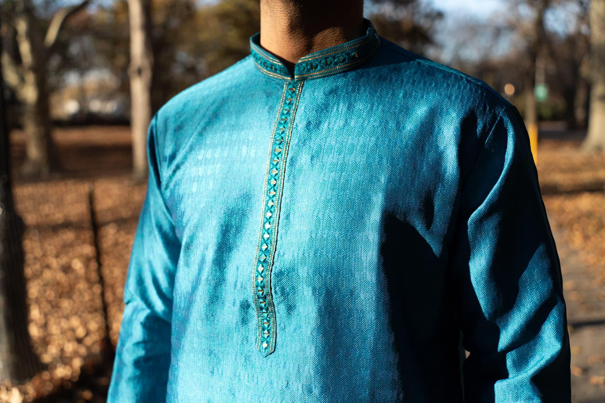Vibrant Blue Kurta with Mirror Work