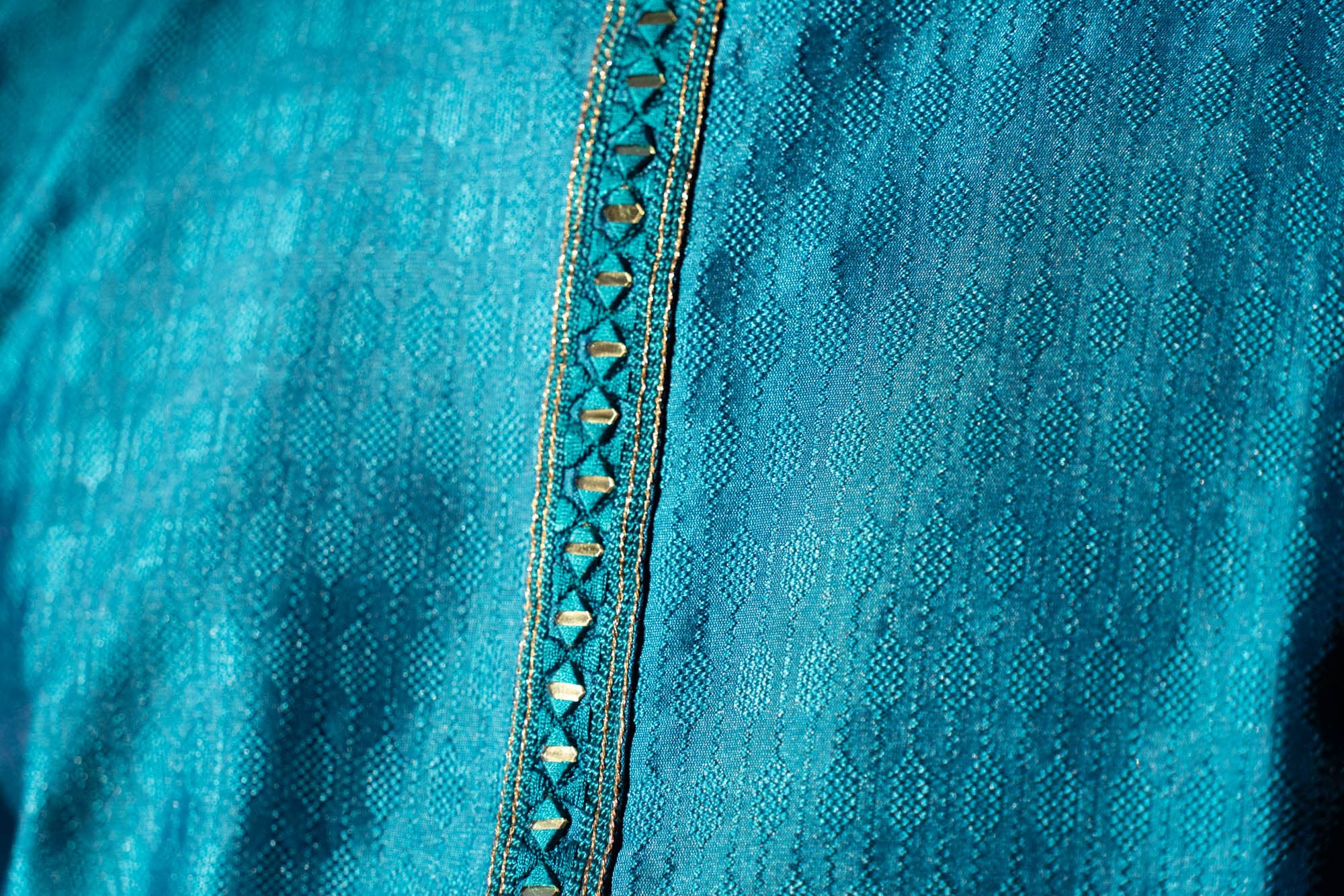Vibrant Blue Kurta with Mirror Work