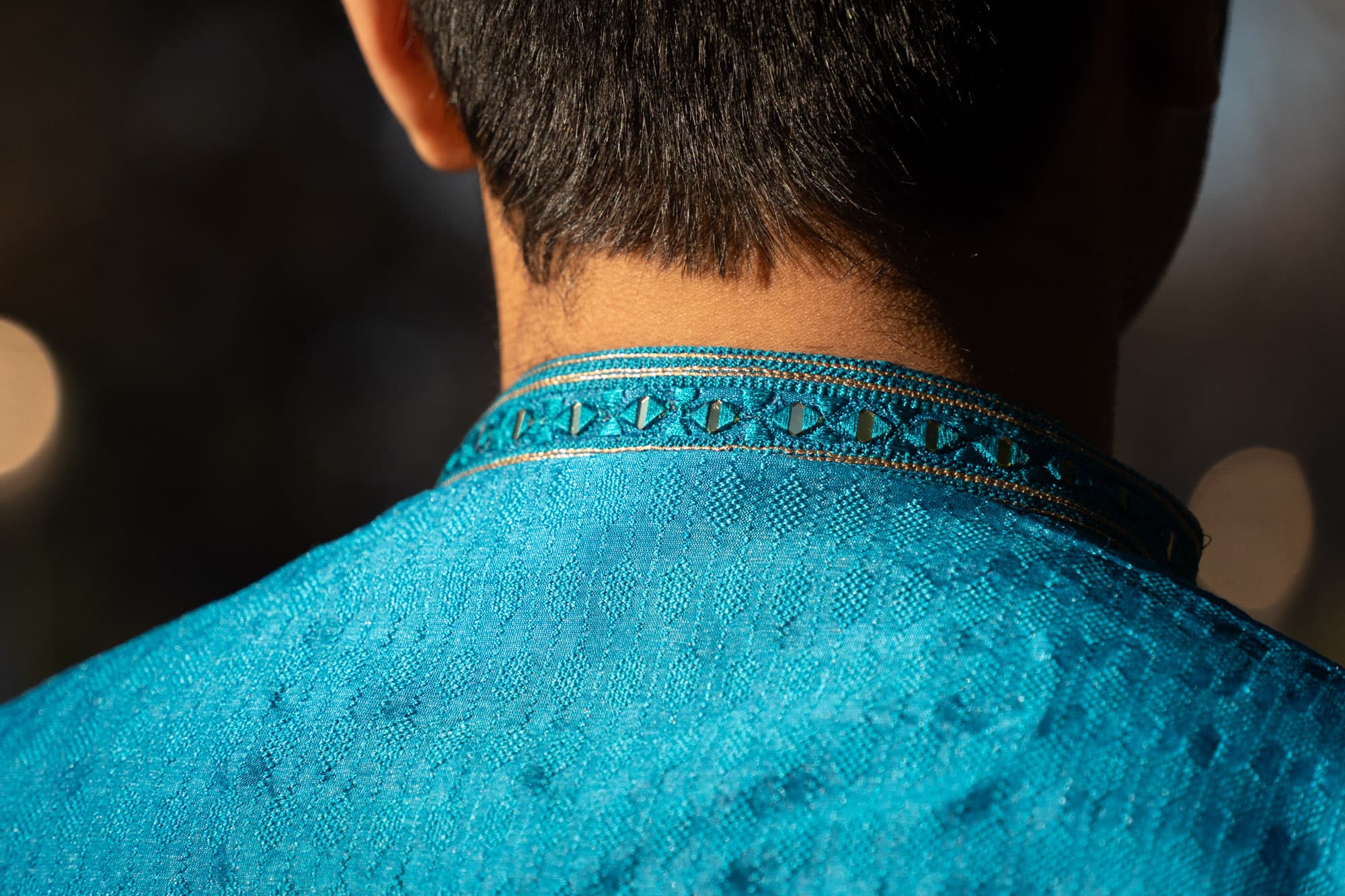Vibrant Blue Kurta with Mirror Work