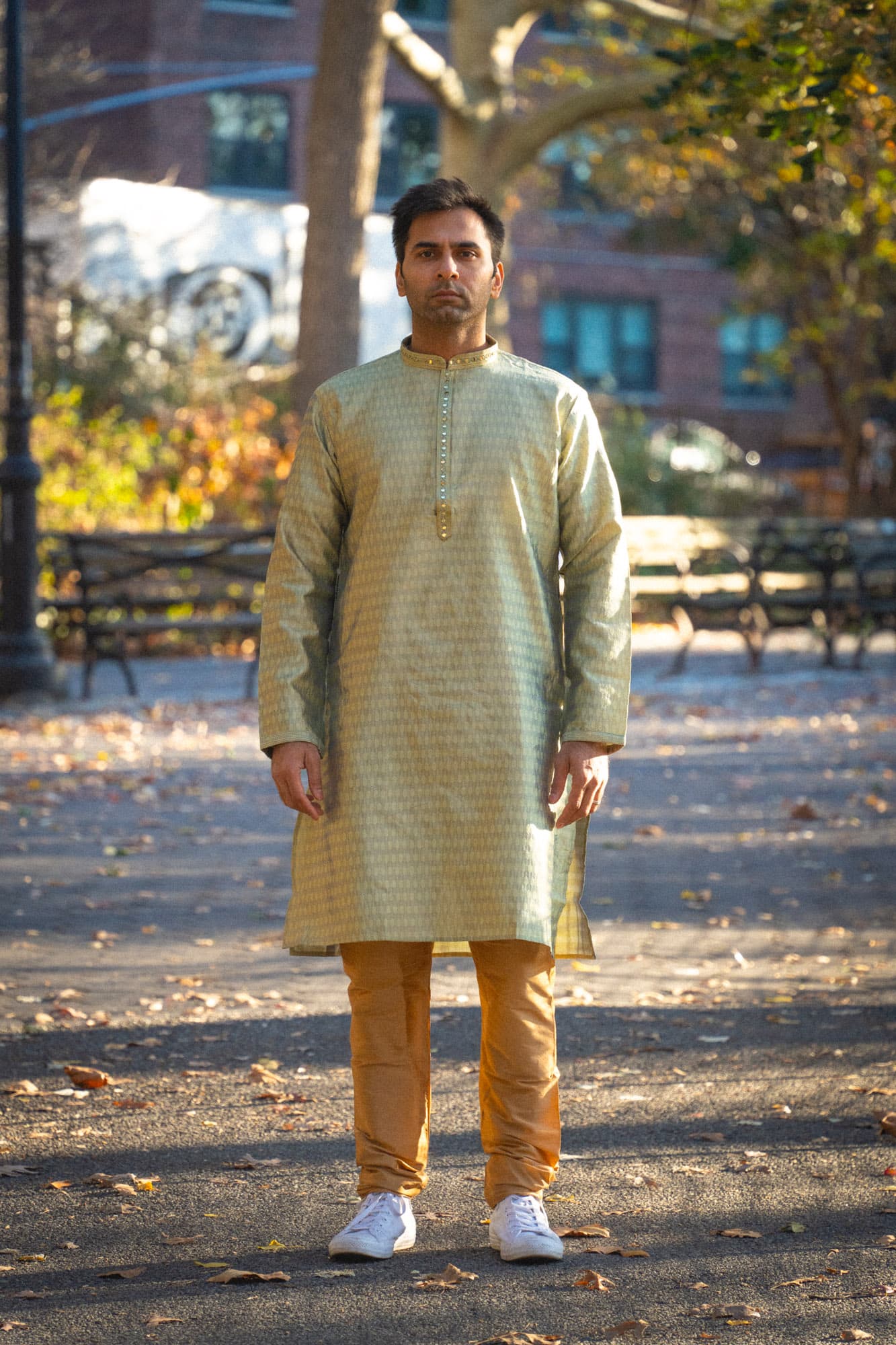 Pistachio Green Kurta with Mirror Work