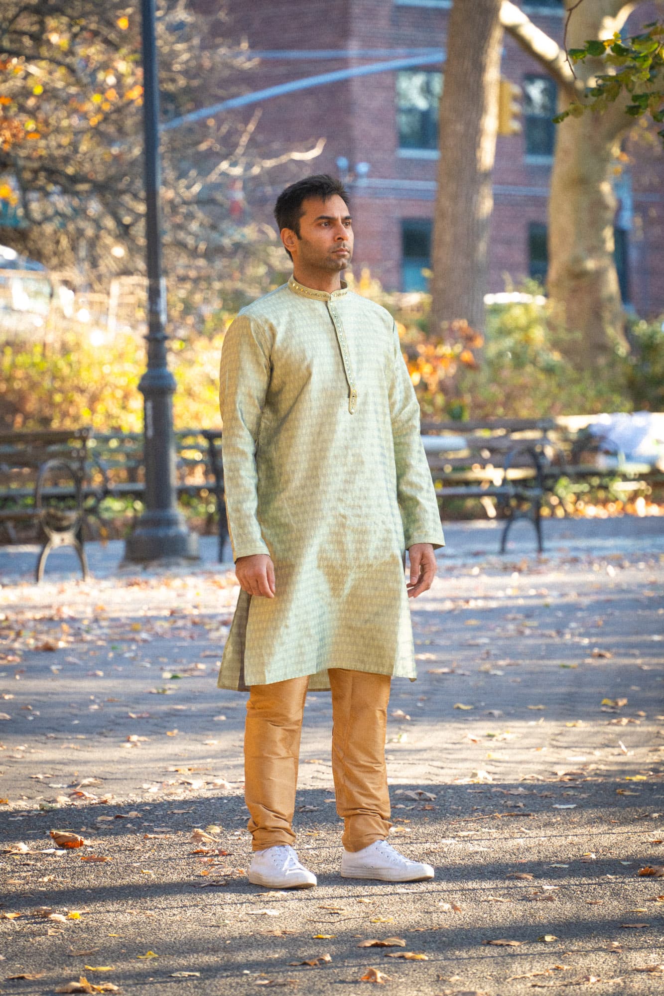 Pistachio Green Kurta with Mirror Work