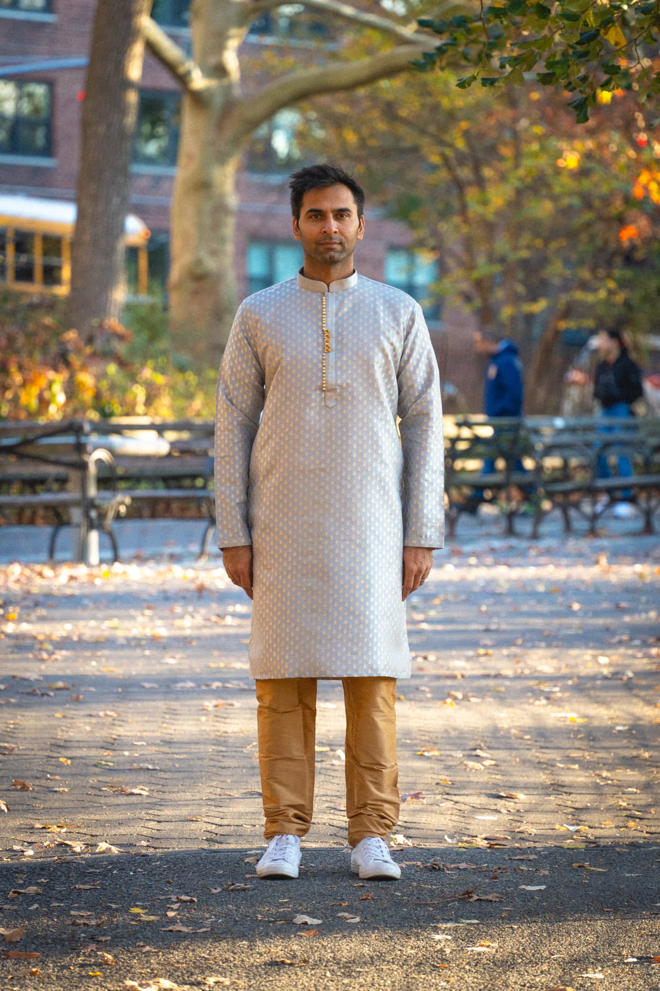 Grey Kurta with Gold Motifs