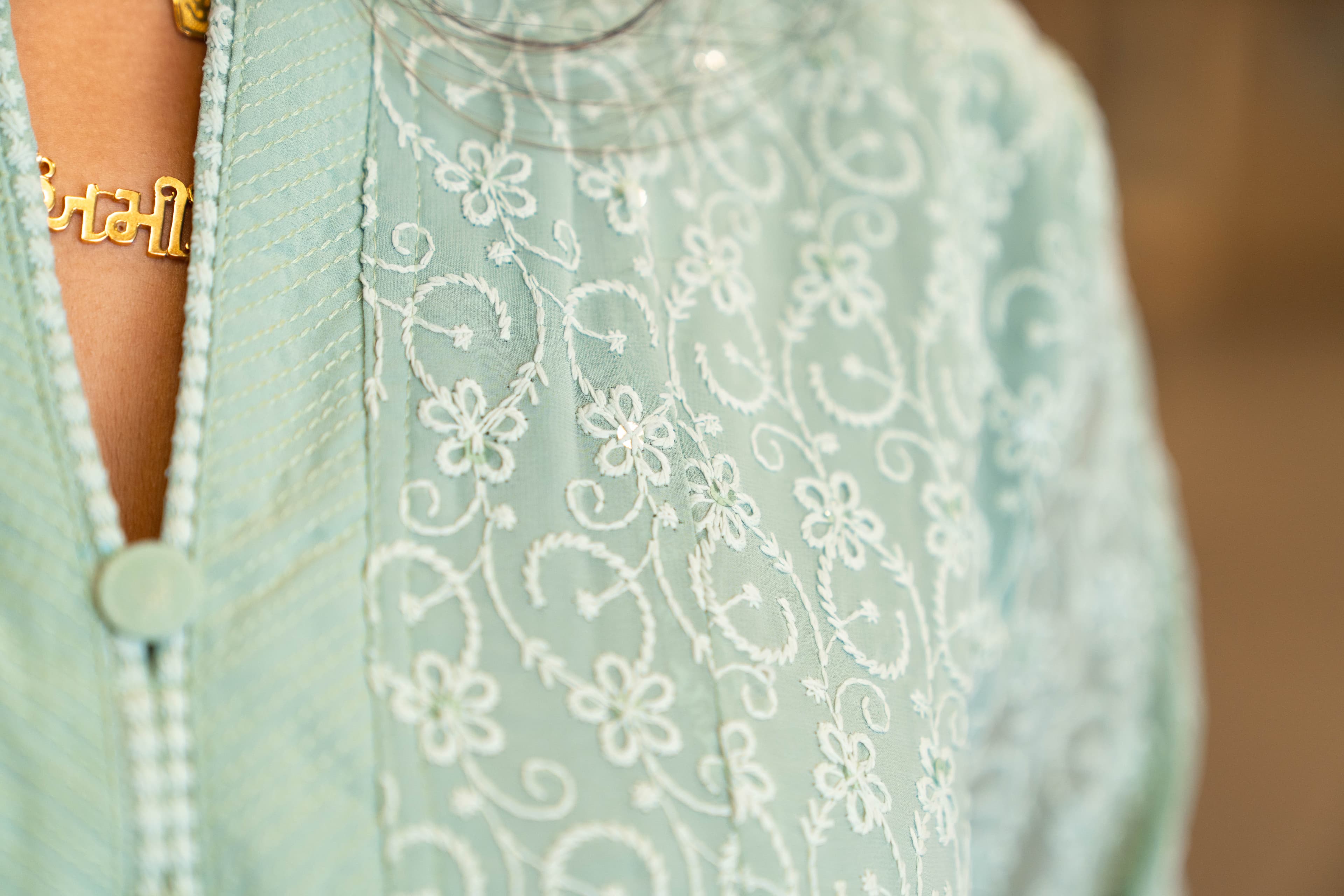 Mint Green Chikankari Anarkali Set