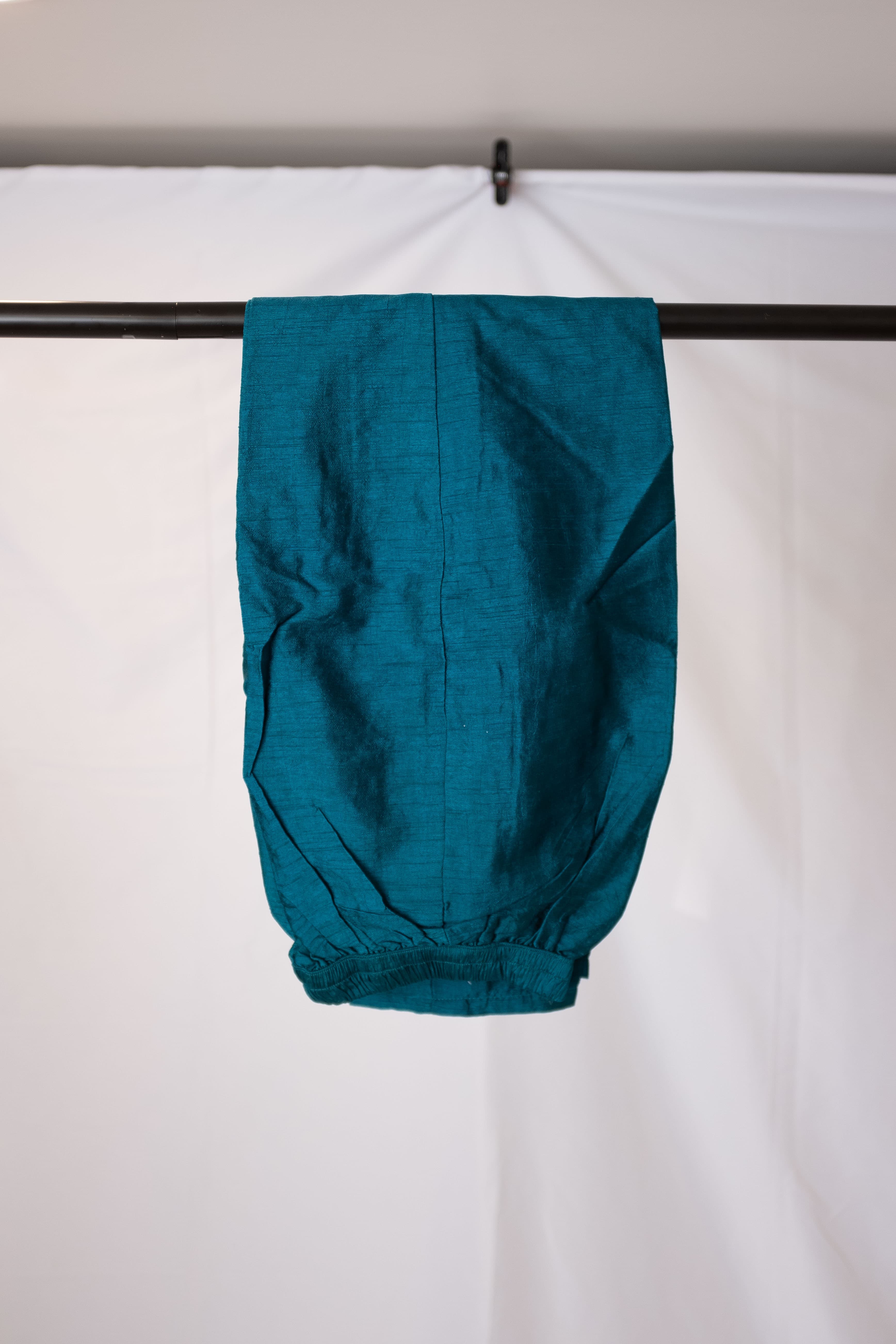 Teal Blue Georgette Anarkali with Mirror Work