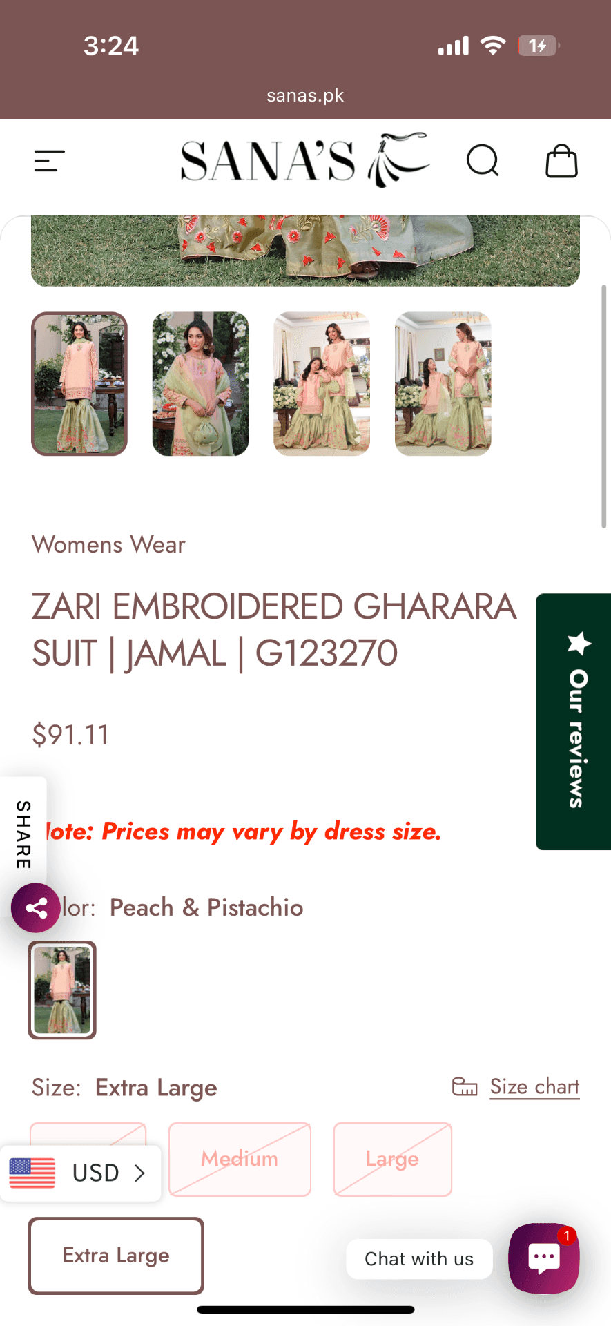 Ready to Wear Gharara 3 Piece Set